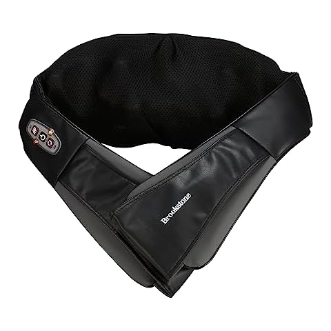 Brookstone Shiatsu Neck and Shoulder Massager, Deep Kneading Back Massager with Heat, Massage Pillow Neck, Back, Shoulder, Foot, Leg, Electric Massages for Home, Car, Office Cover