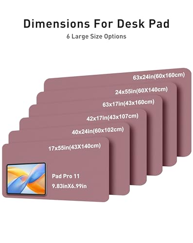 Image of Aothia Faux Leather Desk Mat - Large Mouse Pad, Non-Slip PU Leather Blotter, Waterproof Writing Surface for Office and Home (Dark Pink, 40 inch x 24 inch)