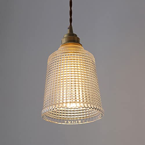 Lámpara colgante de vidrio retro de latón para iluminar la barra de tu cocina
