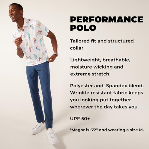 Chubbies Mens The Dude Where's Macaw (Performance Polo)2