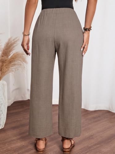 Image of Acelitt Women Casual Lightweight Drawstring Elastic Waist Pants with Pockets, S-XXL