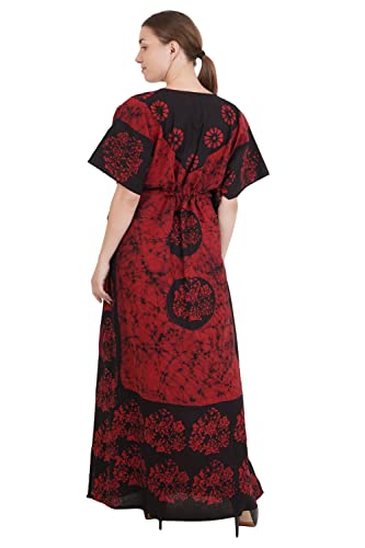 Image of Onekbhalo Women's Cotton Floral Kaftan Nighty Maxi Gown (OK Free Size)