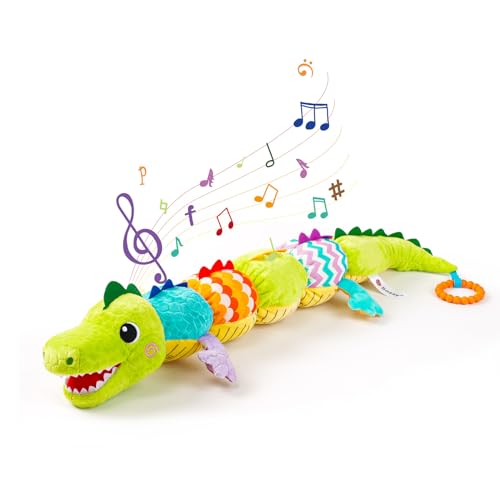 Image of Koty Infant Toy, Baby Musical Stuffed Animal Toys, Soft Sensory Toys with Crinkle and Rattles, Tummy Time Toys for Newborn Boys Girls 0-12 Months (Dinosaurs)