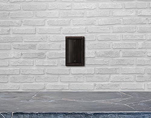 Image of Henne Bery Sunken Pearls Heavy Duty Decorative Wall Plate Switch Plate Outlet Cover (Single Blank, 2 Pack, Aged Bronze)
