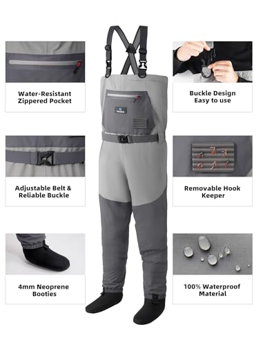 Image of Trudave Fishing Waders, Waterproof Chest Waders for Men & Women, Lightweight Fly Fishing Stockingfoot Waders for Hunting