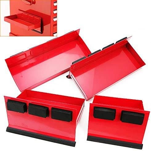 COLIBROX 4pc Magnetic Toolbox Tray Set Tool Box Cabinet Side Shelf Storage Van Workshop