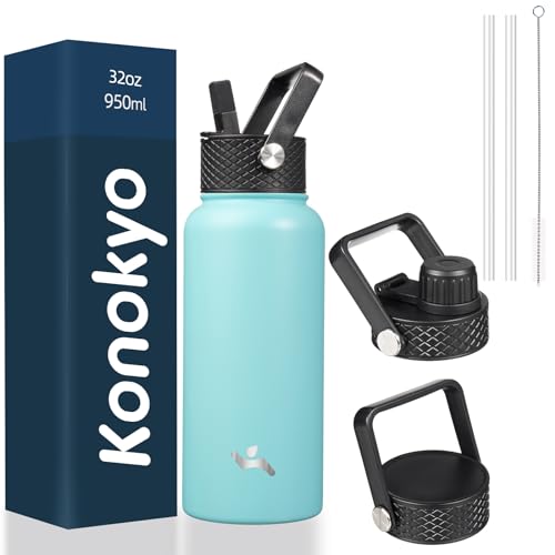 Image of Konokyo 32 oz Insulated Stainless Steel Water Bottle with Straw Lid