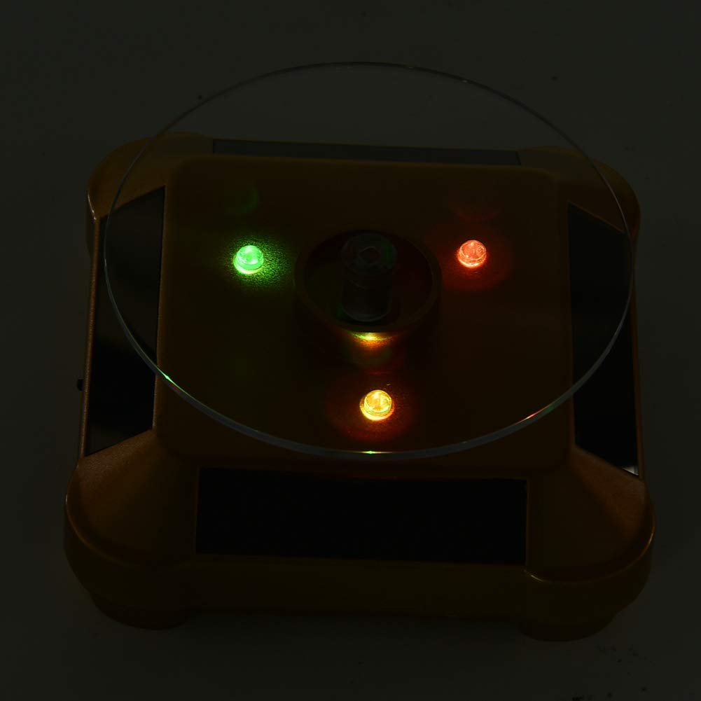 Hohopeti Espositore Girevole Per Gioielli A Energia Solare – Base Rotante Con Luci LED, Plastica Resistente Per Vetrine, Mostre E Arredamento Casa