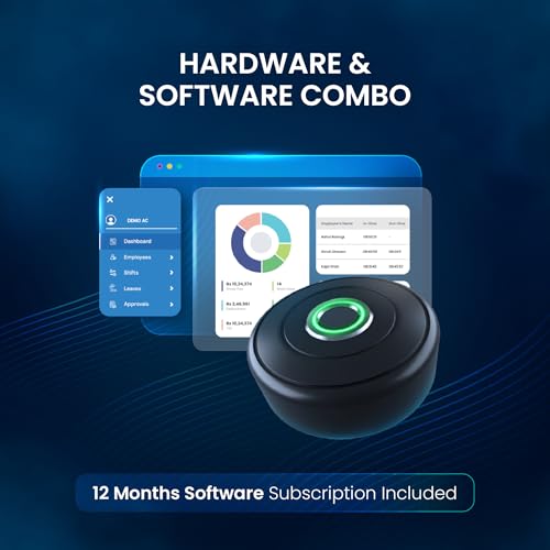 Image of Payroll Attendance Machine + Software, 12 Months Subscription Included, Biometric Device, Employee Time Tracking Device, Payroll Solution for SMBs