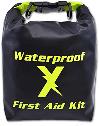 Lightning X Waterproof Hi-Vis First Aid Kit – 104 Pieces w/ Dry Bag for Emergency, Survival, Camping, Boating, Hiking & Sports