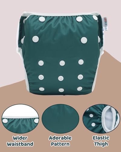 Image of ALVABABY Large Cloth Swim Diaper 3pcs Baby /Toddler /Infant Snap Reusable Adjustable Swimming Diaper Baby Boy and Girl 3ZSWY72A