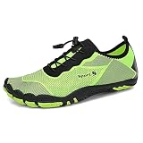 DANNTO Herren Aquaschuhe Wasserschuhe Badeschuhe Kinder Yoga Badeschuhe Strandschuhe Schnell Trocknend Surfschuhe Schwimmschuhe mit rutschfeste Sohlen Neoprenschuhe Barfuß Schuhe für Damen(Gelb-K,38