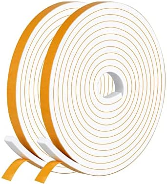 Dichtungsband Selbstklebend Türdichtung für Türen Fenster, 6mm(B) x3mm(D)/20m(L) Schaumstoffband Gummidichtung für Kollision Siegel Schalldämmung Weiß