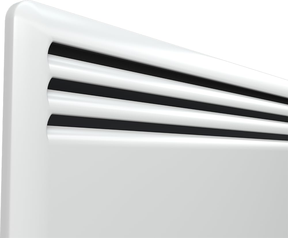 NFK4N elektryczny grzejnik konwektorowy, 1250 W, w zestawie rolki i montaż ścienny, biały, inteligentny termostat z timerem (NCU-2Te), energooszczędny grzejnik elektryczny, IP24, ochrona przed