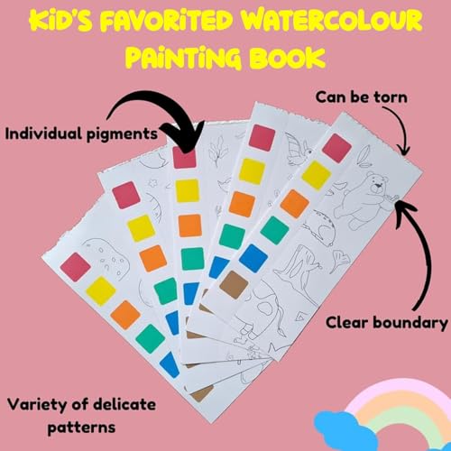 Image of SNAPTRON DIY Return Gifts for Kids Birthday - 12Pcs Water Paint Book with Brush, Return Gifts for Kids, Coloring Books with Water Paint Color in Each Sheet, DIY Drawing Book, Best Return Gifts