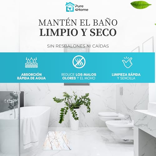 Miniatura 5 de Pure 4home - Alfombra Diatomita Baño De Piedra, Secado Rapido Ultra Absorbente Y Antideslizante, 60cmx39cm Alfombrilla Diatomita De Piedra Para Baño Stone Bath Mat Quick Dry