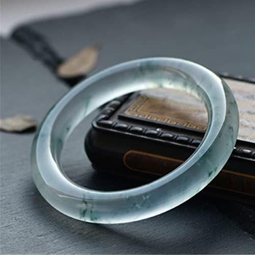 Bracelet de jade bleu véritable et reflets vert flottant