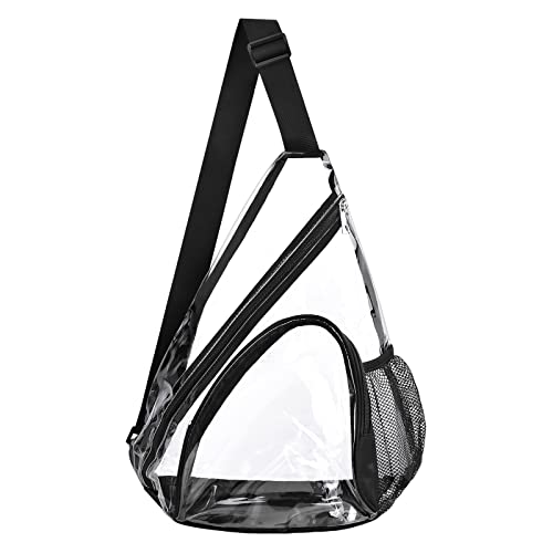 Zaino Trasparente GiMiUiTo In PVC Spesso 0,6 Mm, Per Scuola E Università, Con Tasche Porta Bottiglia, Nero