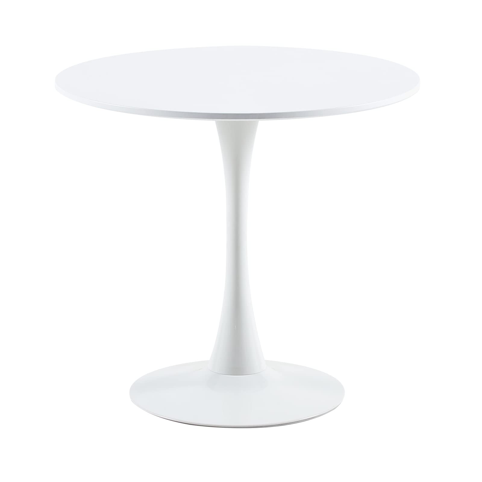 buybyroom Skandinavischer Moderner Runder Esstisch, Tisch Rund, Einfacher Kleiner Tisch für Küche, Esszimmer und Wohnzimmer, Durchmesser 80 cm, Weiß