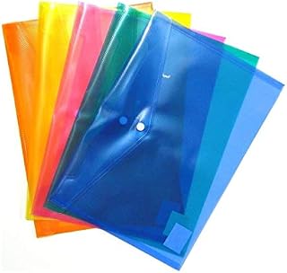A4 Plastic Wallet Popper Wallet Clear Plastic Wallets A4 Heavy Duty Plastic Wallets Thick Stud Wallet with Popper Press Stud Document Wallet Folder File (A4 Size - 5 Stud Wallets)