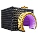 Xmaybang Inflatable Photo Booth Enclosure Black and Gold, Led Photo Booth Tent with Internal Blower,Perfect for Parties, Weddings, Birthdays, Anniversaries
