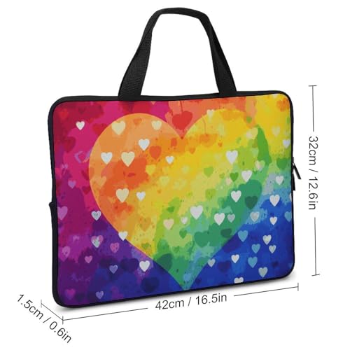 Housse PC portable 17" antichoc imperméable cœur arc-en-ciel - 2