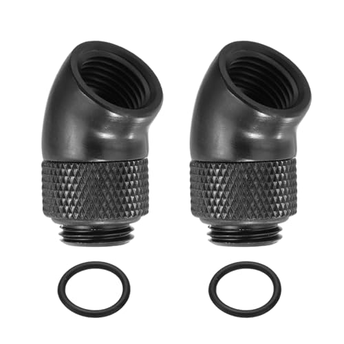 Adaptador de codo de 45 G1/4 macho a hembra extensor negro sistema refrigeración agua PC 2