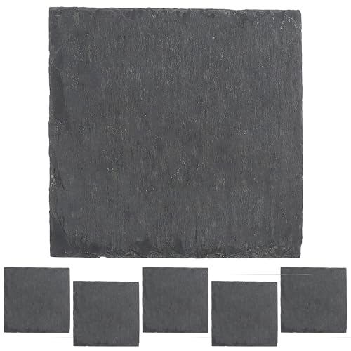 Cepewa Schieferplatte 6er Set | quadratisch 15x15cm Filzschoner |...
