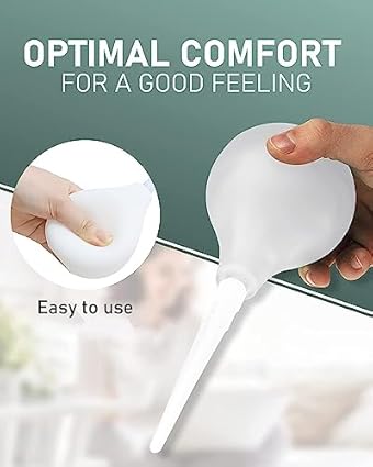 Enema Bulbo de 224ml,Enema para limpieza, Limpiador para Anal y Vaginal, Ducha Vaginal de Silicona, Forma rápida de aliviar el estreñimiento para Limpieza de Colon en Hombres y Mujeres (Blanco)