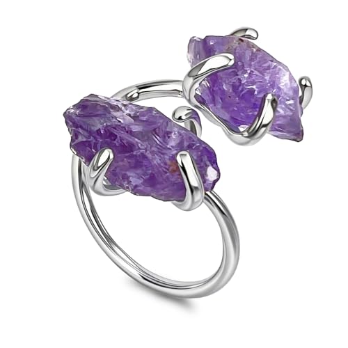 Raw Amethyst Ring - Best for Spiritual Protection and Calm Focus