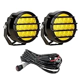 BIGLION.X 3.7 Inch 130W Amber Fog Lights Yellow Round Offroad Fog Lights Super Bright 12800LM Driving Fog Lights Bumper Fog Light Pods Waterproof 12/24V for Trucks 4x4 SUV ATV UTV Car