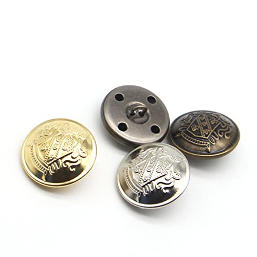 ARTIBETTER Botões de Bronze Redondos de Bastão de Metal Redondo de 50Pcs Botões Decorativos Botões d