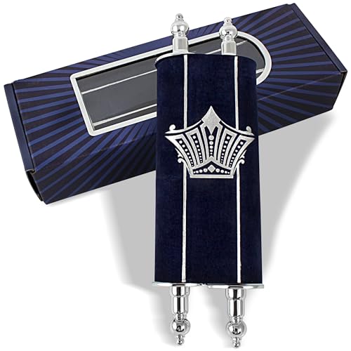 Zion Judaica Complete Small Sefer Torah Scroll 8' Full Five Books of Moses Tora Scripture with Vowels Trop Simchat Tohrah All Old Testaments Judaica Gift for Bar/Bat Mitzvah Mini Tora Reading Practice
