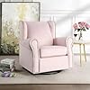 Pink swivel chair with glider pink swivel barrel chair solid wood  urban country home decor