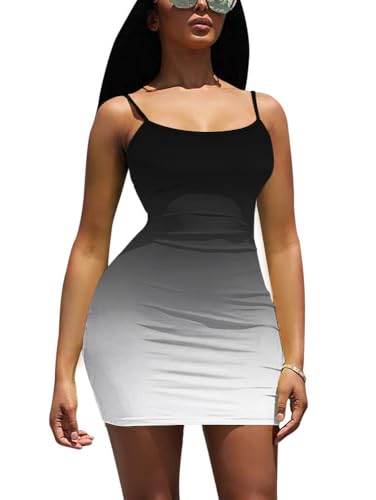 Image of Nimsruc Women Sexy Bodycon Mini Dress Summer Short Backless Spaghetti Strap Dresses