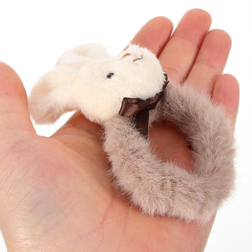 Frcolor 5201R33HVCZP12J 4Pcs Plush Bunny Rubber Band White Stuffed Bunny White Stand Stuffed Animal Bunny Rabbit Elastic Ties Girl Hair Scrunchies Elastic Plush Hair Ring Plush Ponytail Holder Hair Bands thumb #6