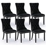 SoarFlash Sillas de Comedor en Terciopelo, Negro