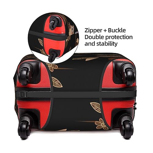 Housse de valise hiboux marron taille L en polyester lavable - 3