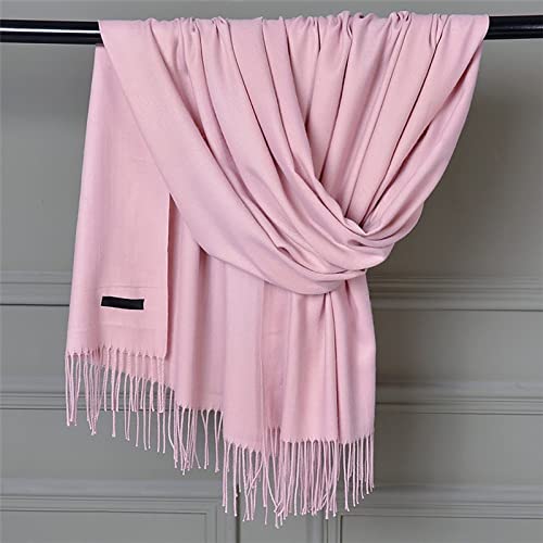 Colorful Flowers Cotton Pashmina Women Wrap Shawl Tassels Scarves Soft Winter Thick Tassel Warm Wrap Shawl (Pink, A)3