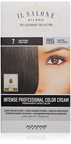 Il Salone Milano Permanent Hair Color Cream - 7 Dark Blonde Hair Dye - Professional Salon - Premium Quality - 100% Gray Coverage - Paraffin Free - Paraben Free - Ethyl Alcohol Free - Moisturizing Oils