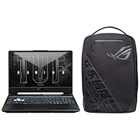 ASUS TUF Gaming A15, 15.6-inch FHD 144Hz, AMD Ryzen 7 4800H, 4GB NVIDIA GeForce RTX 3050 Graphics, Gaming Laptop (8GB/512GB SSD/Black) & ROG BP1501 39.62 cm (15.6-inch) Gaming Laptop Backpack (Black)