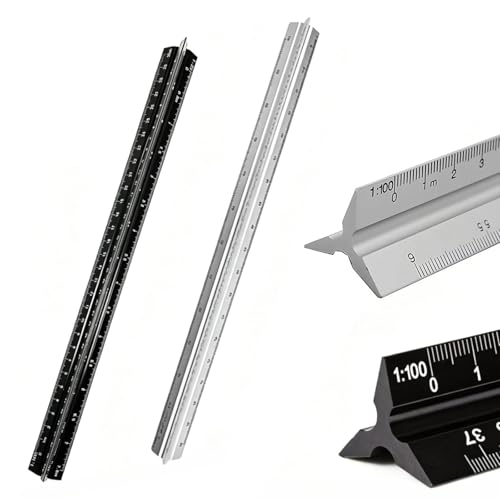 Règle triangulaire en aluminium pour éviter les erreurs de mesure sur plan 1:50