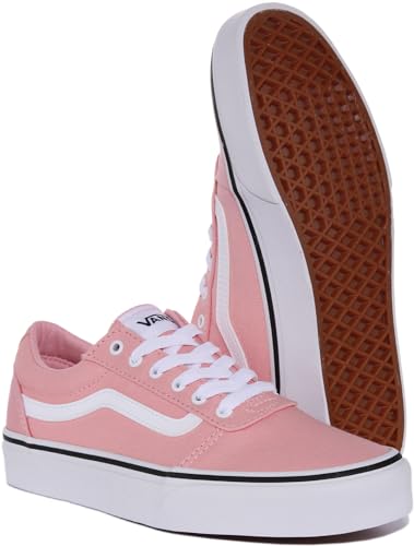 Vans Vans Girl's Ward Sneaker, Canvas Powder Pink White, 2.5 UK
