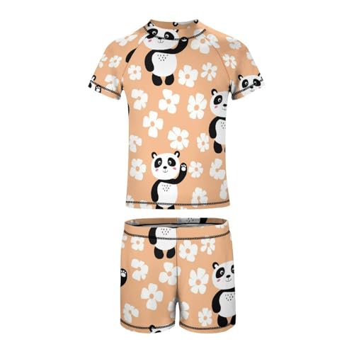 Cute PandaChildren's Swimsuits Boys Two Piece Suit9-11Y（140cm）2
