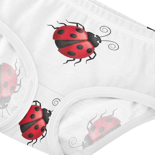 Cotton Toddlers Underwear Floral Vivid Red Black Ladybugs White Little Girl Panties Cartoon Undies Kids Briefs 2t4