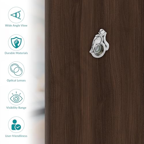 Image of Plantex Door Eye Viewer /Solid Brass Eye Hole for Main Door /180 Degree Ultra Clear Doors Viewer for Safe and Secure Home /Office /Hotel - Pack of 1 (Chrome)