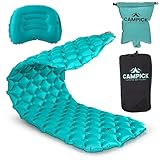CAMPICK® Isomatte Camping Luftmatratze, Aufblasbare Isomatte Outdoor mit aufblasbares Kissen und Pumpsack - kleines Packmaß, Ultraleicht für Camping, Reisen und Wandern