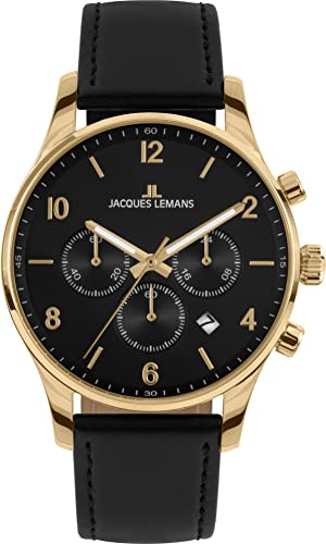 Jacques Lemans London 1-2126D Chronographe montre bracelet homme quartz noir