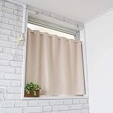 cloth shop 布や カフェカーテン 小窓用 遮熱 断熱 【ベージュ [遮光1級] 幅140cm x 丈70cm [1枚入]】