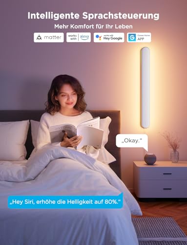 Govee RGBICW Wandleuchte Innen, Smart Wandlampe Kompatibel mit Matter, Alexa & Google Assistant, 1200lm LED Wandleuchte, Musik Sync, Indirekte Beleuchtung für Wohnzimmer, Treppe, Flur, 2 Stück 3